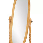 TUYOHW Anna Style Specchio Decorativo a Figura Intera per Camera da Letto, Spogliatoio, Specchio a Terra Tradizionale con Cornice in Legno, Quercia