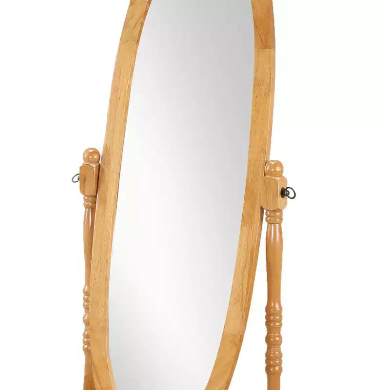 TUYOHW Anna Style Specchio Decorativo a Figura Intera per Camera da Letto, Spogliatoio, Specchio a Terra Tradizionale con Cornice in Legno, Quercia