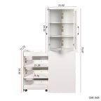 Mobile credenza da 180 cm con ripiano estraibile multi-funzionale a 4 livelli e 2 ante in vetro, dispensa da cucina moderna in legno per soggiorno e sala da pranzo