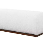 Panca ottomana bouclé soffice TUYOHW 47.2 dal design estetico, panca ottomana accentata moderna di metà secolo per soggiorno, panca ottomana da fondo letto, avorio