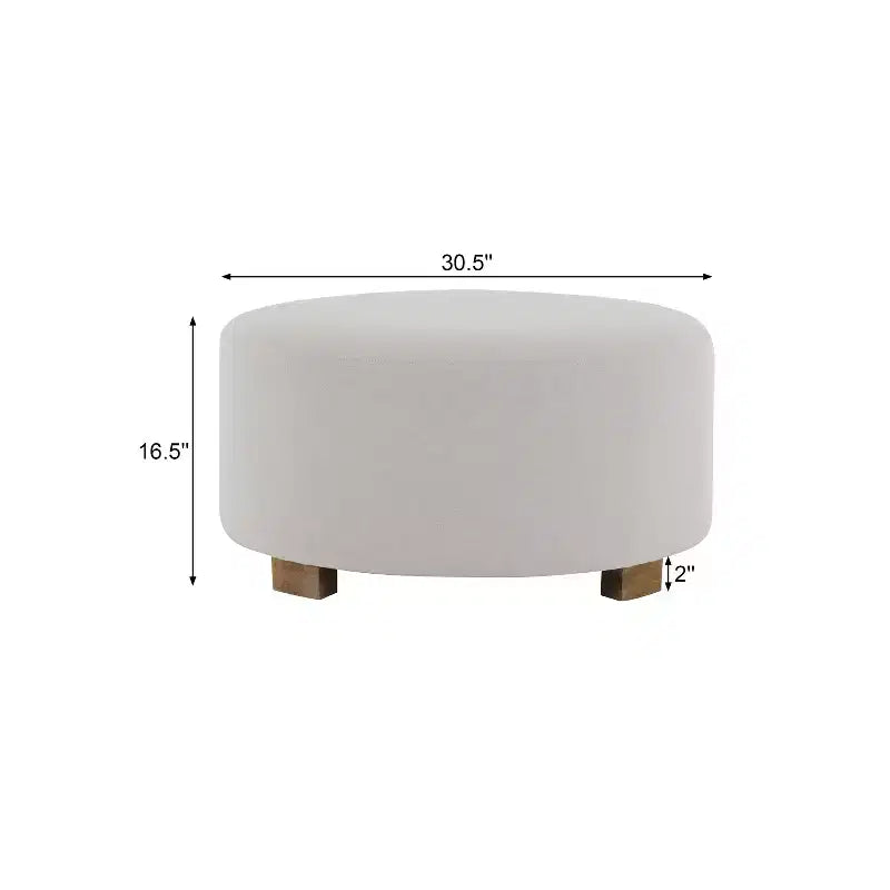 TUYOHW Poggiapiedi Tondo diametro 30,5 cm con Gambe in Legno di Gomma, Poggiapiedi Moderno Minimalista con Cuscinetti Antiscivolo, Decorazioni per la Casa