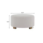TUYOHW Poggiapiedi Tondo diametro 30,5 cm con Gambe in Legno di Gomma, Poggiapiedi Moderno Minimalista con Cuscinetti Antiscivolo, Decorazioni per la Casa