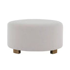 TUYOHW Poggiapiedi Tondo diametro 30,5 cm con Gambe in Legno di Gomma, Poggiapiedi Moderno Minimalista con Cuscinetti Antiscivolo, Decorazioni per la Casa