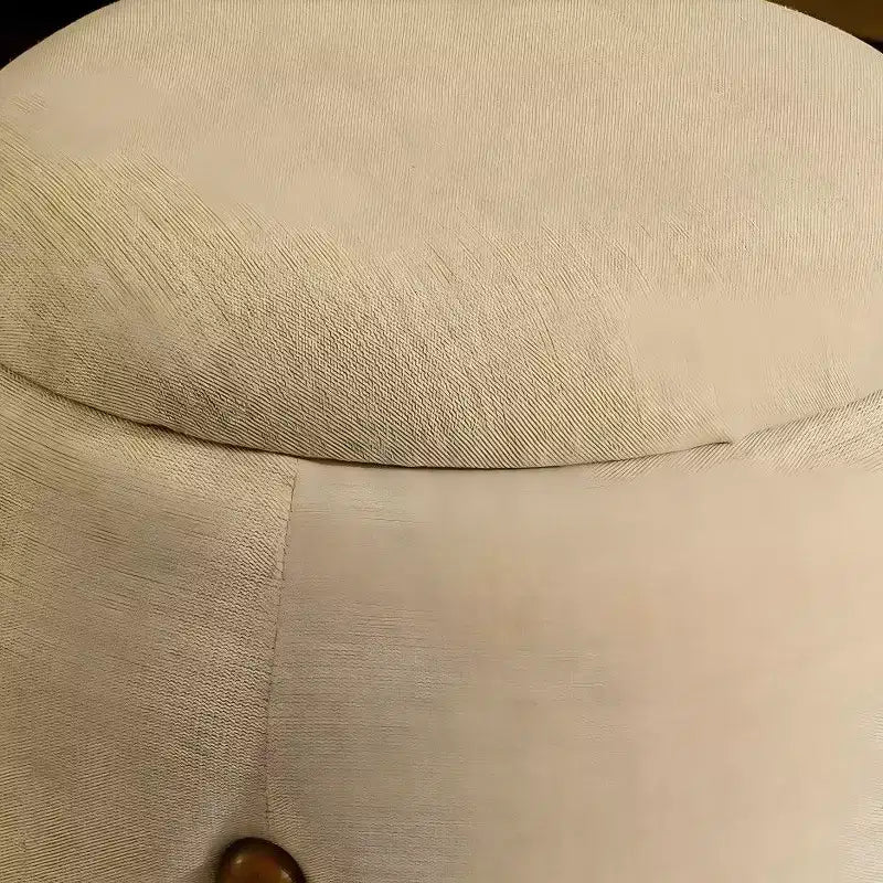 TUYOHW Poggiapiedi Artigianale con Base in Legno di Mango, Poggiapiedi Chic Rotondo per Camera da Letto e Soggiorno, Sgabello Accento, Facile Manutenzione