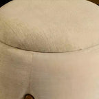 TUYOHW Poggiapiedi Artigianale con Base in Legno di Mango, Poggiapiedi Chic Rotondo per Camera da Letto e Soggiorno, Sgabello Accento, Facile Manutenzione