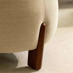 TUYOHW Poggiapiedi Artigianale con Base in Legno di Mango, Poggiapiedi Chic Rotondo per Camera da Letto e Soggiorno, Sgabello Accento, Facile Manutenzione