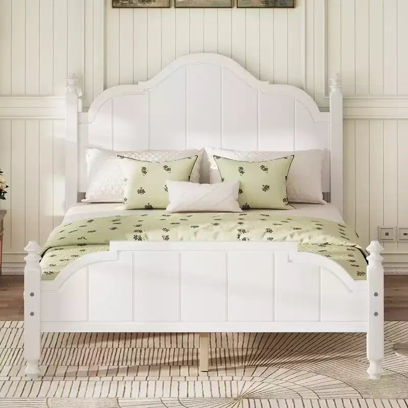 Whisen Struttura Letto Matrimoniale in Legno Vintage, Letto a Piattaforma con Testiera, Supporto a Doghe