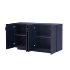 Mobile Credenza da 152 cm con 4 Ante Ondulate e Ripiani Regolabili. Tavolo Consolle per Ingresso. Soggiorno. Sala da Pranzo. Cucina