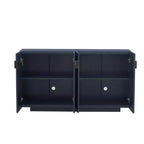 Mobile Credenza da 152 cm con 4 Ante Ondulate e Ripiani Regolabili. Tavolo Consolle per Ingresso. Soggiorno. Sala da Pranzo. Cucina