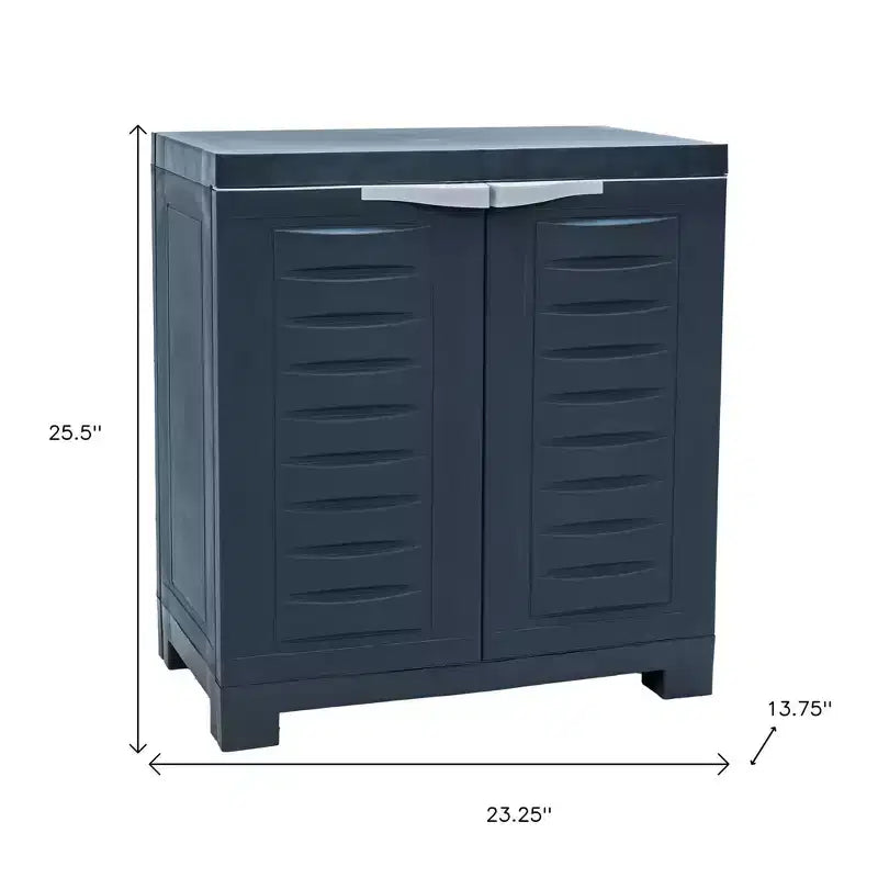 HomeRoots 26 Armadio multiuso in plastica resistente grigio scuro a due ante