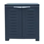 HomeRoots 26 Armadio multiuso in plastica resistente grigio scuro a due ante