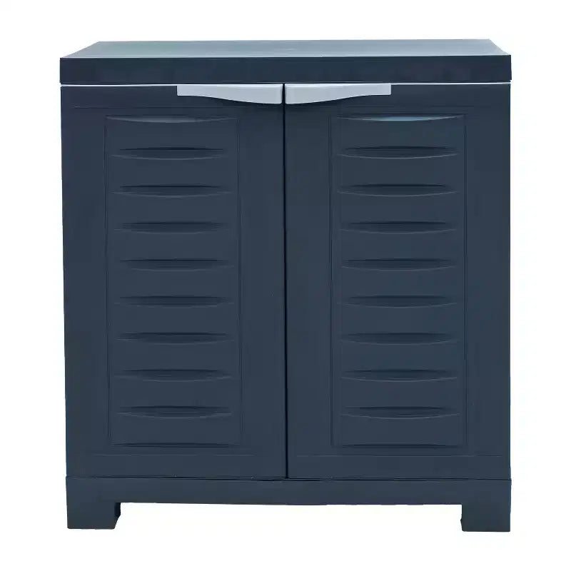 HomeRoots 26 Armadio multiuso in plastica resistente grigio scuro a due ante