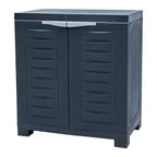 HomeRoots 26 Armadio multiuso in plastica resistente grigio scuro a due ante