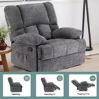 MAYEERTY Divano reclinabile a dondolo oversize in tessuto chenille Limestone per adulti, perfetto per il soggiorno