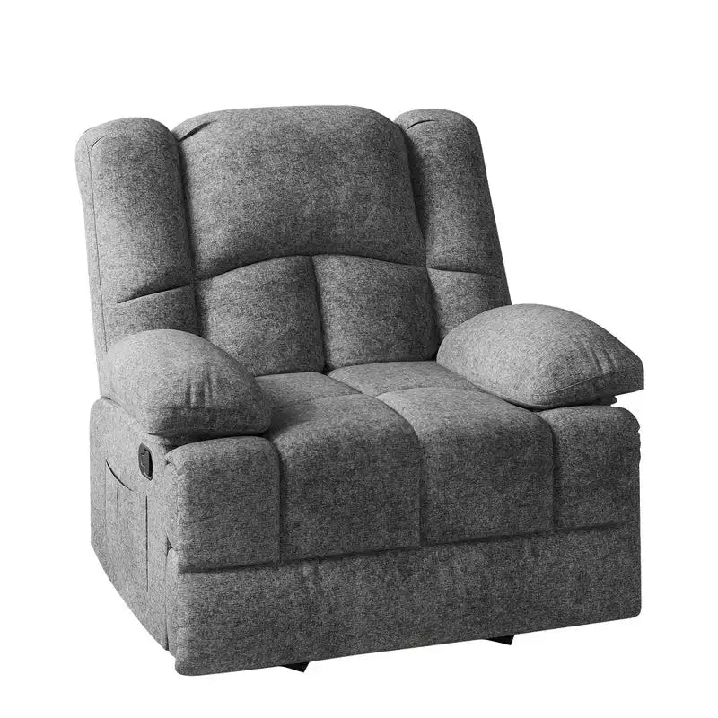 MAYEERTY Divano reclinabile a dondolo oversize in tessuto chenille Limestone per adulti, perfetto per il soggiorno