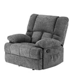 MAYEERTY Divano reclinabile a dondolo oversize in tessuto chenille Limestone per adulti, perfetto per il soggiorno