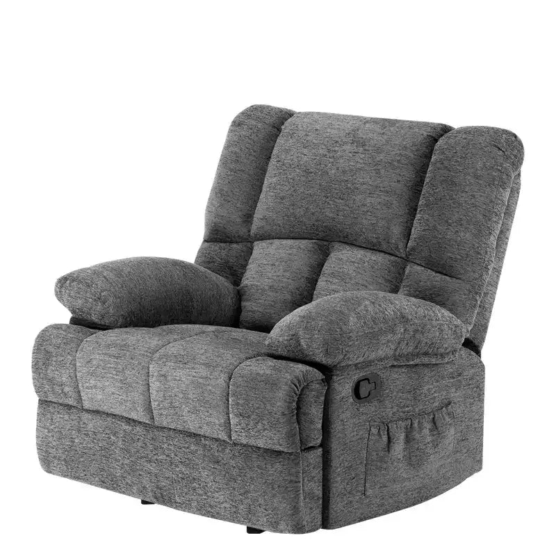 MAYEERTY Divano reclinabile a dondolo oversize in tessuto chenille Limestone per adulti, perfetto per il soggiorno
