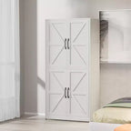VIYET 64H Armadio Dispensa in Acciaio Bianco Resistente, Ripiani Regolabili da 25 kg/Ripiano + Anta Magnetica, per Cucina/Bagno/Soggiorno