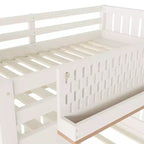 Struttura letto a castello con scaletta, spondine, pannello forato e libreria, nessun boxspring necessario (Twin XL/Full XL/Queen su Queen) - ModernLuxe