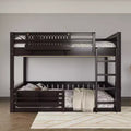 Struttura letto a castello con scaletta, spondine, pannello forato e libreria, nessun boxspring necessario (Twin XL/Full XL/Queen su Queen) - ModernLuxe