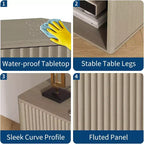 COZONY Comodini Moderni Set da 2, Design con Bordi Arrotondati per Camera da Letto Soggiorno, Non richiedono alimentazione.