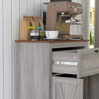 Mobile dispensa/credenza da fattoria con ante scorrevoli, credenza da cucina con doppie ante, cassetto e ripiano regolabile