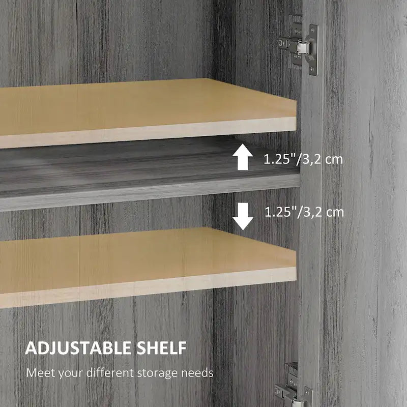 Mobile dispensa/credenza da fattoria con ante scorrevoli, credenza da cucina con doppie ante, cassetto e ripiano regolabile