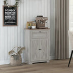 Mobile dispensa/credenza da fattoria con ante scorrevoli, credenza da cucina con doppie ante, cassetto e ripiano regolabile