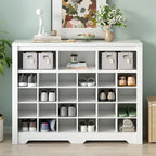 Consolle Scarpiera 24 Scomparti Design Elegante, Scarpiera Moderna con Base Curva, Madia Versatile di Alta Qualità
