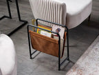 Osi Freestanding Metal Frame Leatharette Sling Magazine Holder