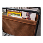Portariviste a Sospensione Osi Freestanding con Struttura in Metallo e Finitura in Similpelle