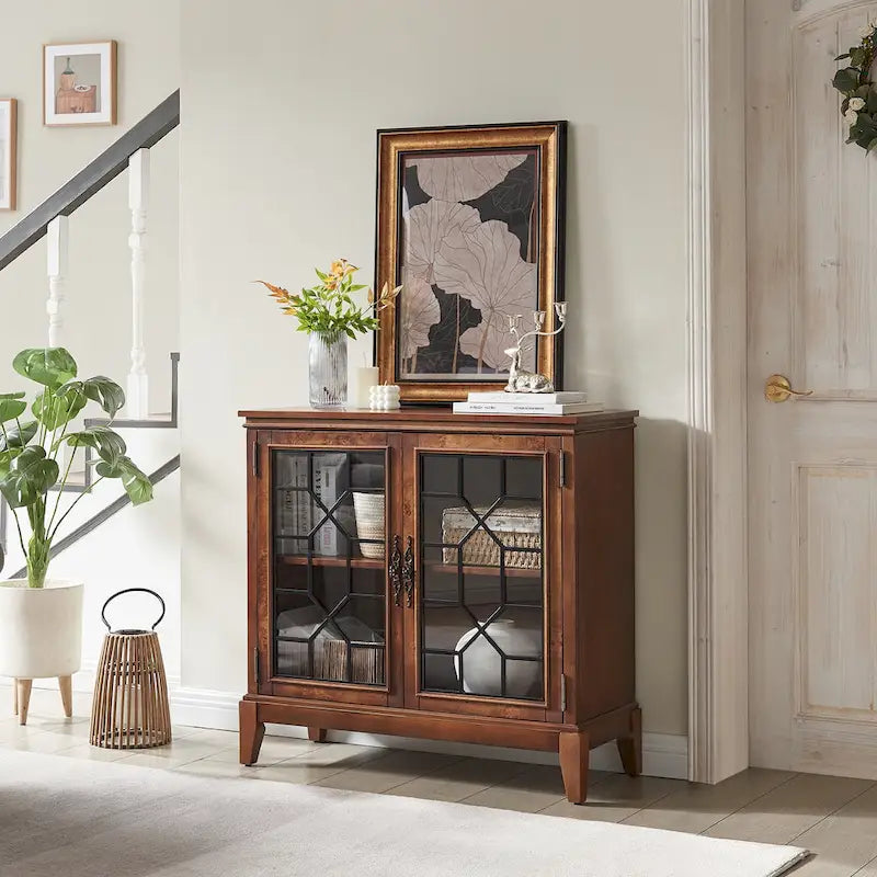 Credenza e buffet, armadietto decorativo con ante, mobiletto console effetto invecchiato per ingresso, soggiorno, camera da letto, cucina