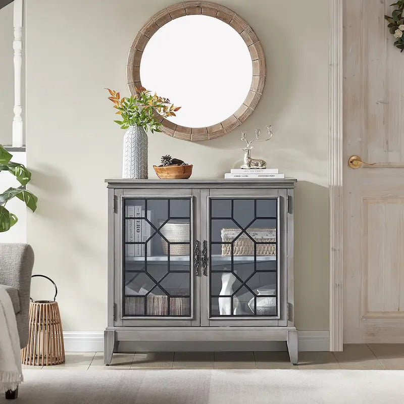 Credenza e buffet, armadietto decorativo con ante, mobiletto console effetto invecchiato per ingresso, soggiorno, camera da letto, cucina