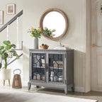 Credenza e buffet, armadietto decorativo con ante, mobiletto console effetto invecchiato per ingresso, soggiorno, camera da letto, cucina