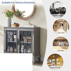 Credenza e buffet, armadietto decorativo con ante, mobiletto console effetto invecchiato per ingresso, soggiorno, camera da letto, cucina