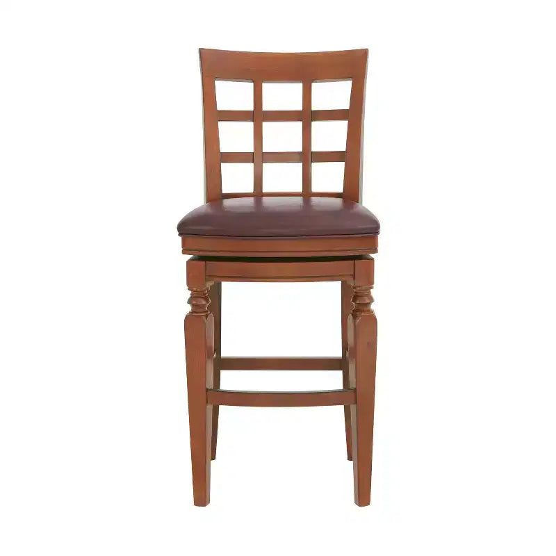 Set di 2 sgabelli da bar alti Napa con schienale in mogano - Alaterre Furniture: Imbottito, struttura in legno di Hevea, altezza seduta 76 cm