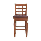 Set di 2 sgabelli da bar alti Napa con schienale in mogano - Alaterre Furniture: Imbottito, struttura in legno di Hevea, altezza seduta 76 cm