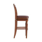 Set di 2 sgabelli da bar alti Napa con schienale in mogano - Alaterre Furniture: Imbottito, struttura in legno di Hevea, altezza seduta 76 cm