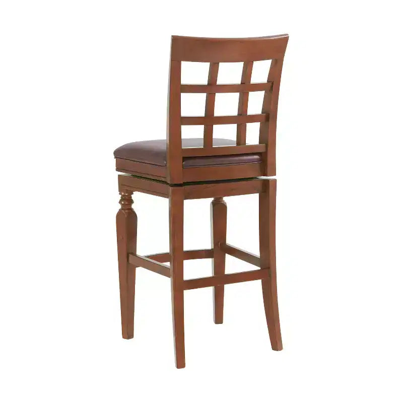 Set di 2 sgabelli da bar alti Napa con schienale in mogano - Alaterre Furniture: Imbottito, struttura in legno di Hevea, altezza seduta 76 cm