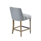 Sgabello da bar imbottito Delaney da 25" blu - Martha Stewart: seduta quadrata, gambe in legno, tessuto in poliestere