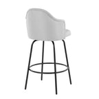 Set di 2 sgabelli da bar Ahoy in poliestere/metallo, altezza bancone, nero/grigio chiaro - LumiSource: Seduta girevole, portata 113 kg, imbottitura in schiuma
