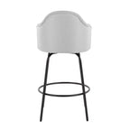 Set di 2 sgabelli da bar Ahoy in poliestere/metallo, altezza bancone, nero/grigio chiaro - LumiSource: Seduta girevole, portata 113 kg, imbottitura in schiuma