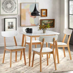 Buylateral Set di 4 Sedie da Pranzo Moderne Bianco/Naturale