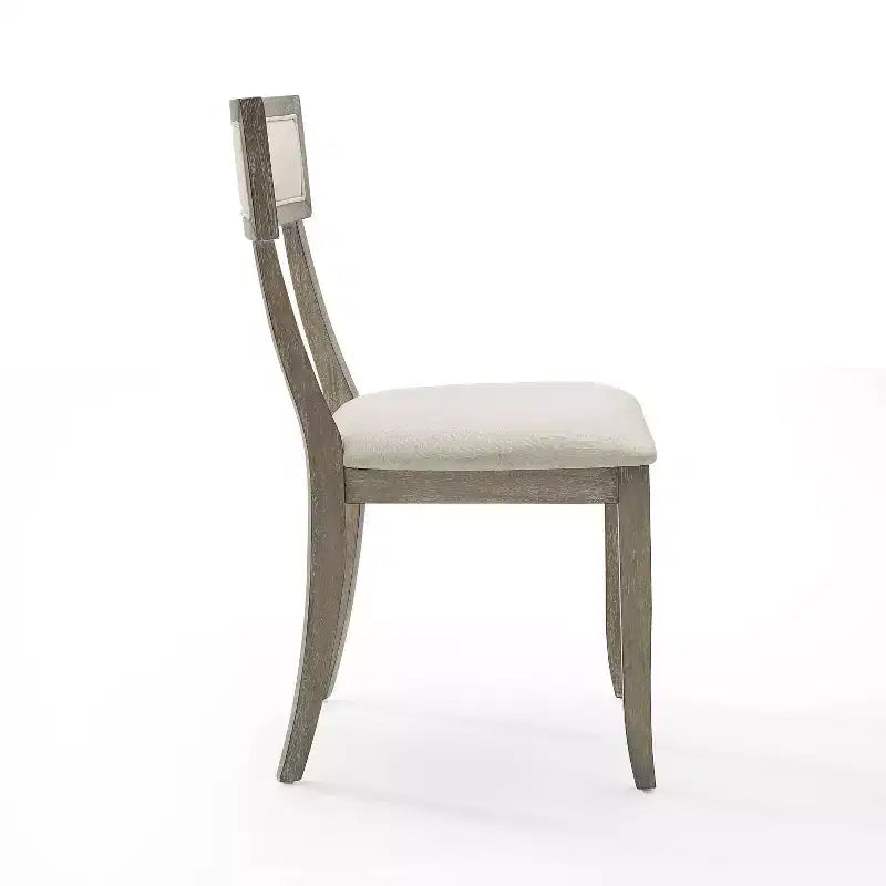 Crosley Set di 2 sedie da pranzo Alessia lavato grigio rustico: imbottite, gambe in legno di gomma, imbottitura in schiuma