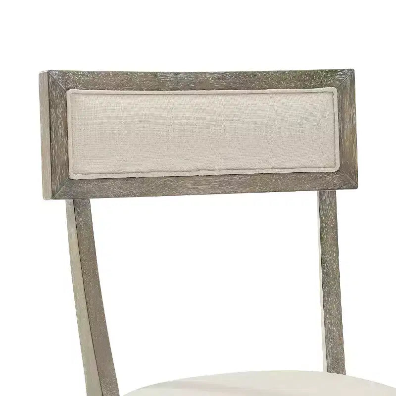Crosley Set di 2 sedie da pranzo Alessia lavato grigio rustico: imbottite, gambe in legno di gomma, imbottitura in schiuma