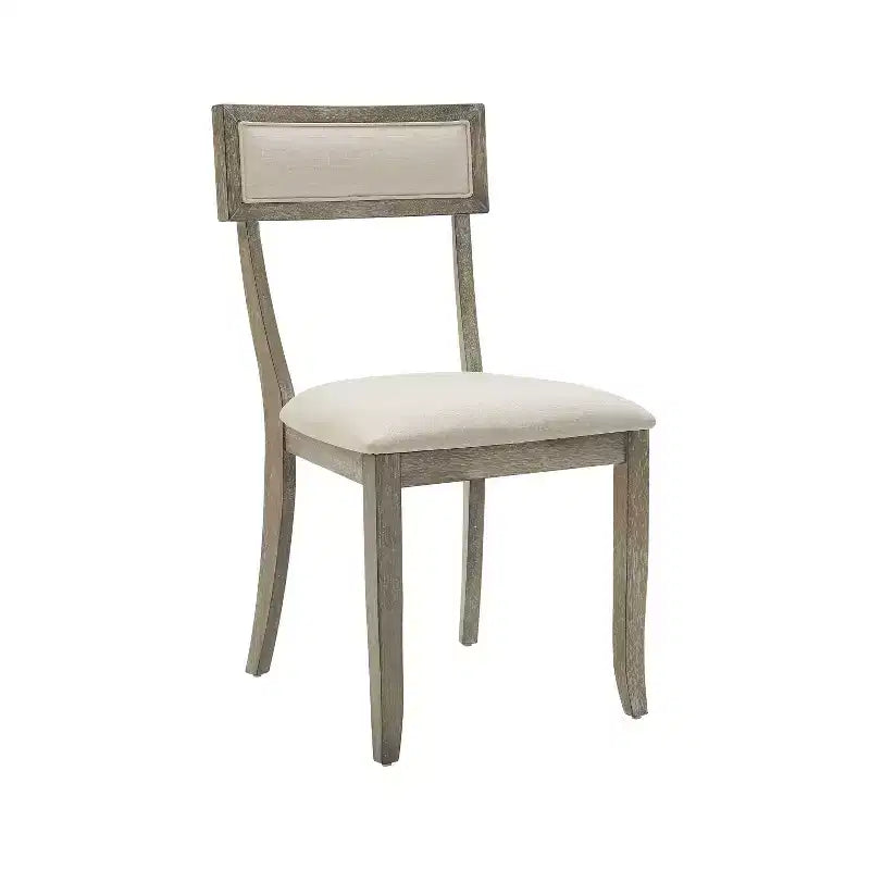 Crosley Set di 2 sedie da pranzo Alessia lavato grigio rustico: imbottite, gambe in legno di gomma, imbottitura in schiuma