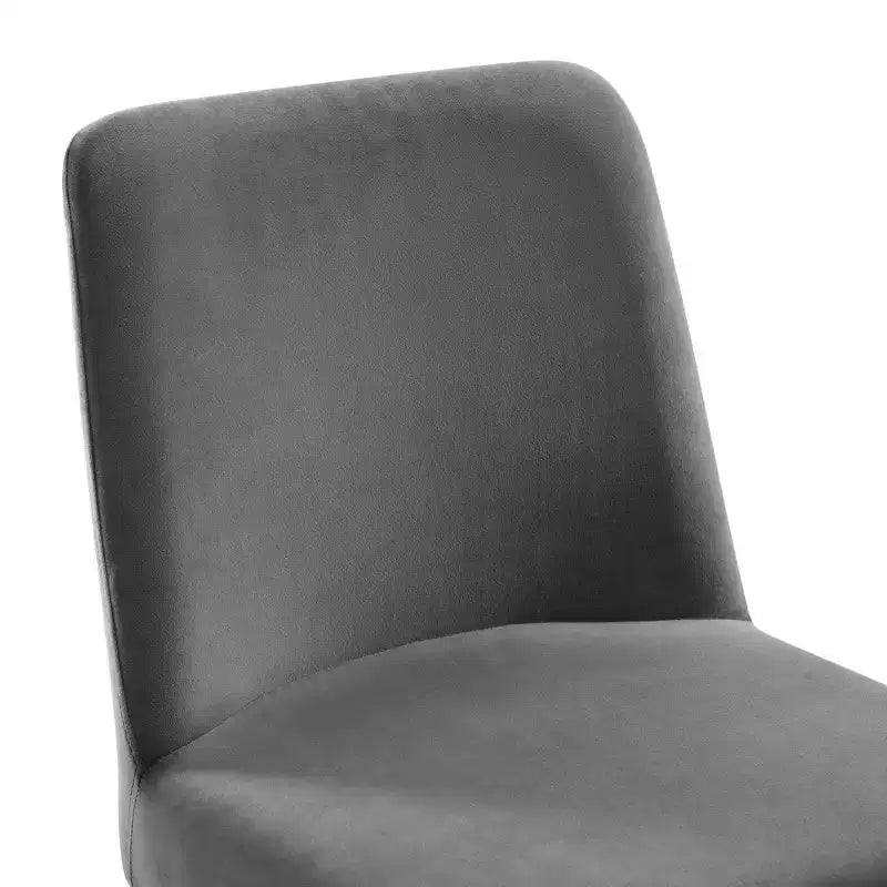 Set di 2 sedie da pranzo Amplify con base a slitta in velluto performance, oro/grigio - Modway: Imbottite, struttura in ferro, capacità 150 kg