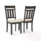Set di 2 sedie da pranzo con schienale a doghe Hayden Ardesia - Crosley: Seduta imbottita, Struttura in legno di gomma, Lino