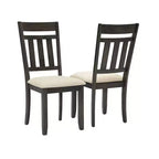 Set di 2 sedie da pranzo con schienale a doghe Hayden Ardesia - Crosley: Seduta imbottita, Struttura in legno di gomma, Lino