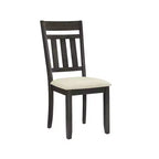 Set di 2 sedie da pranzo con schienale a doghe Hayden Ardesia - Crosley: Seduta imbottita, Struttura in legno di gomma, Lino